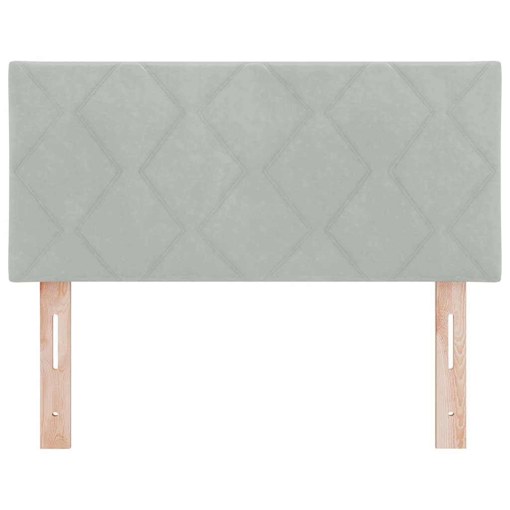 LED Headboard with LED Strip Lights Light grey 90 cm Velvet